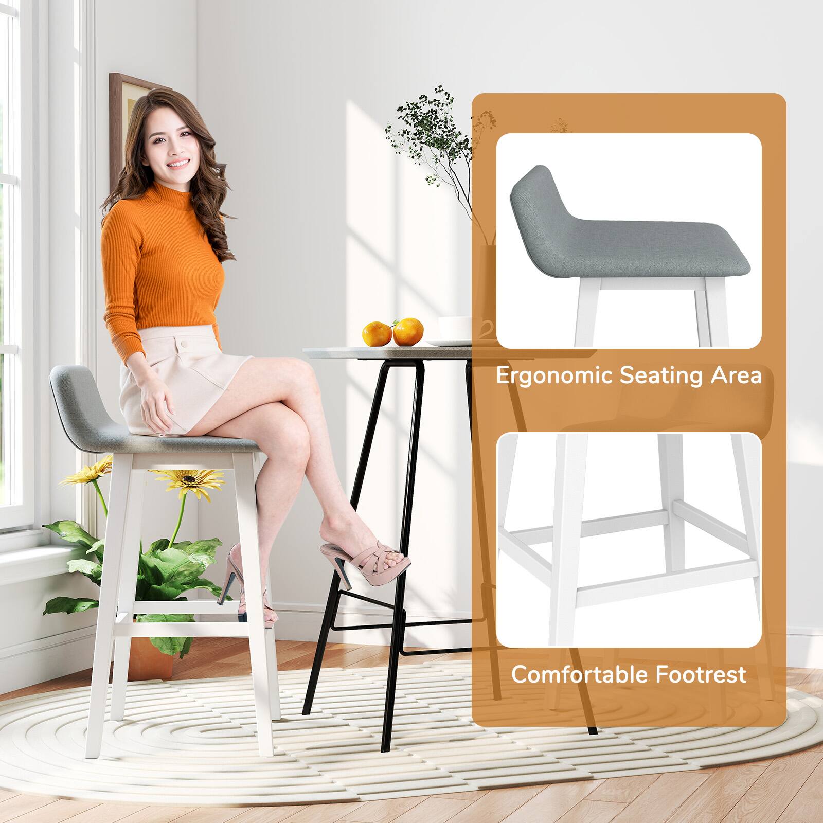 Ergonomic Seating Area, Comfortable Footrest