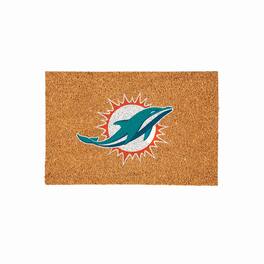 Evergreen Enterprises - Miami Dolphins 24" x 36" Outdoor Team Logo Coir Mat - Brown
