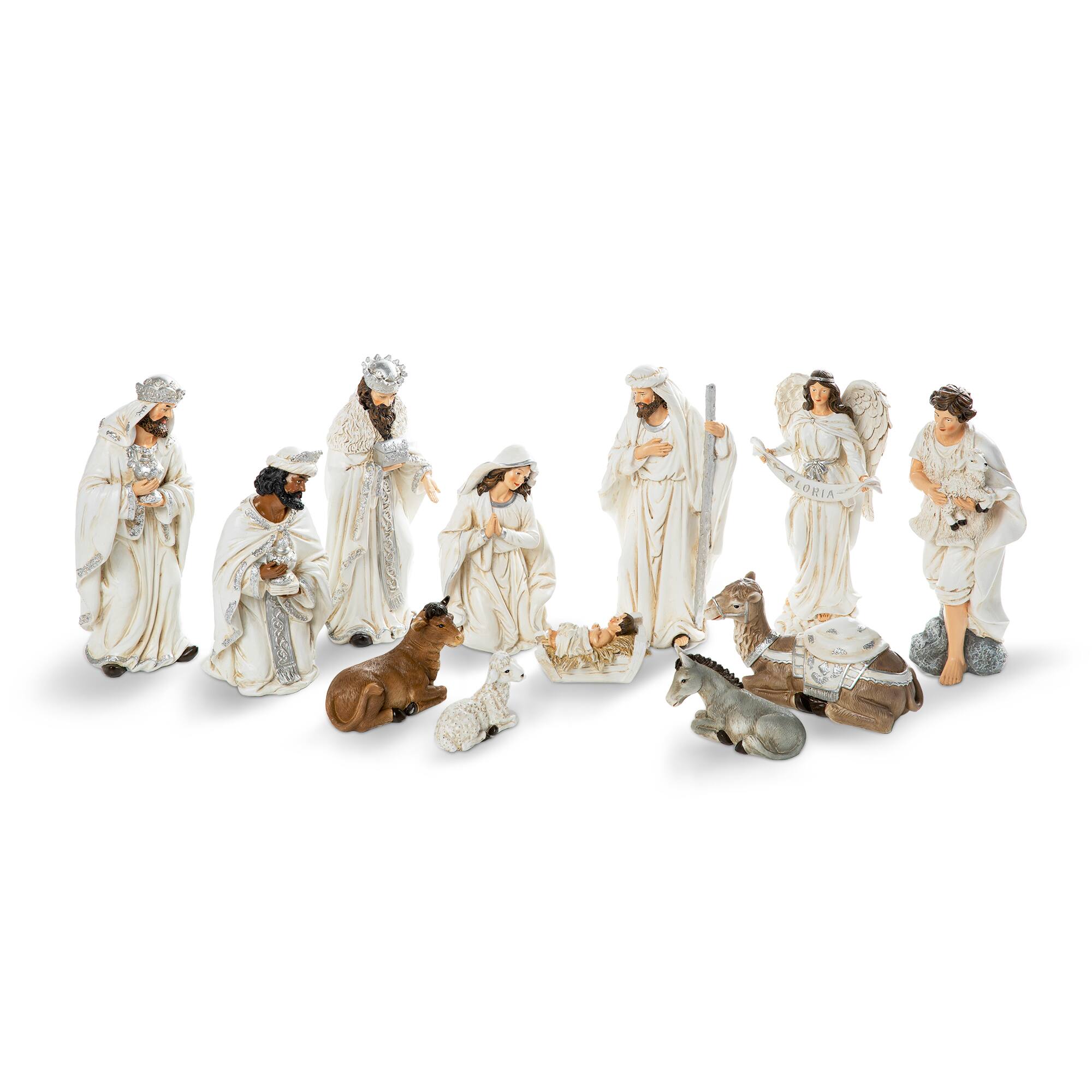Glitzhome 12pcs Resin Nativity Figurine Set Ivory - Best Buy