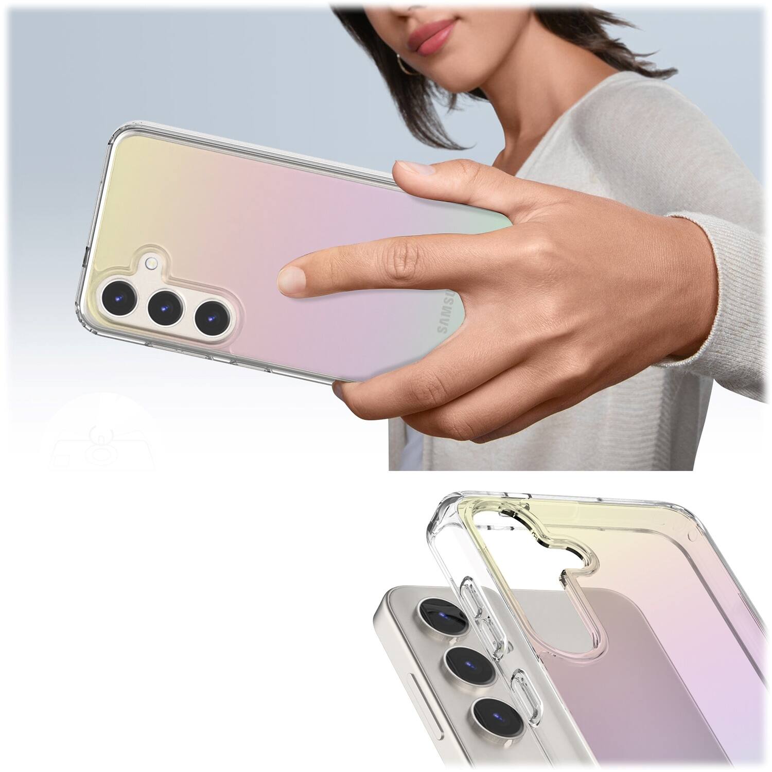 Alt View 17. SaharaCase - Inspire Series Hard Shell Case for Samsung Galaxy A35 5G - Transparent Gradient.