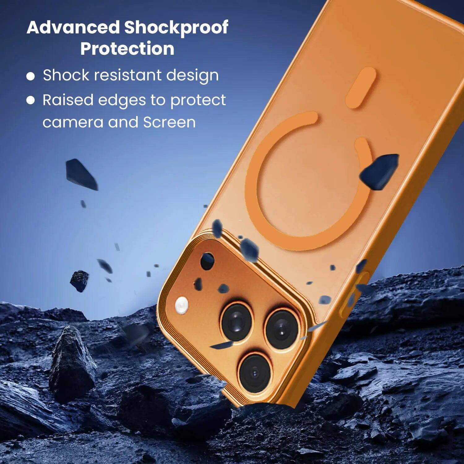 Advanced Shockproof Protection  
- Shock resistant design  
- Raised edges to protect camera and Screen