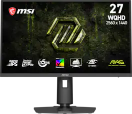 MSI - MAG 275QPF E21 27" QHD 210Hz 0.5ms G-SYNC Compatible FreeSync Premium Gaming Monitor HDR 400 (Display Port, HDMI) - Metallic Black
