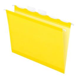Pendaflex - Ready-Tab Reinforced Hanging File Folder, 5-Tab, Letter Size, 25/Box - Yellow