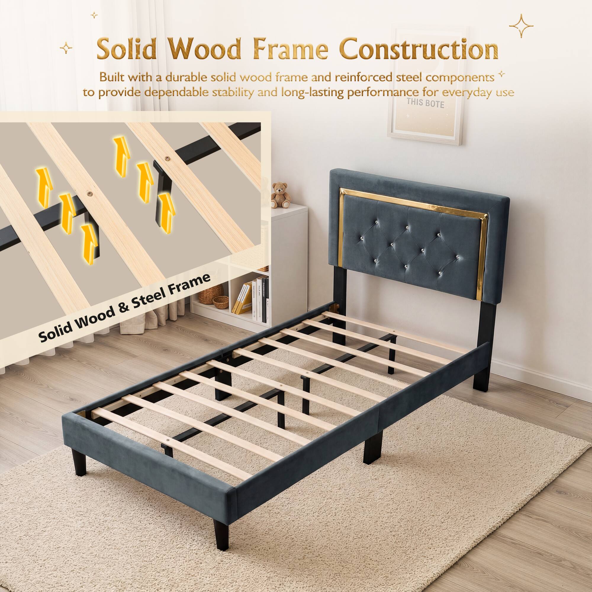Solid Wood Frame Construction

Built with a durable solid wood frame and reinforced steel components to provide dependable stability and long-lasting performance for everyday use

THIS BOTE

Solid Wood & Steel Frame