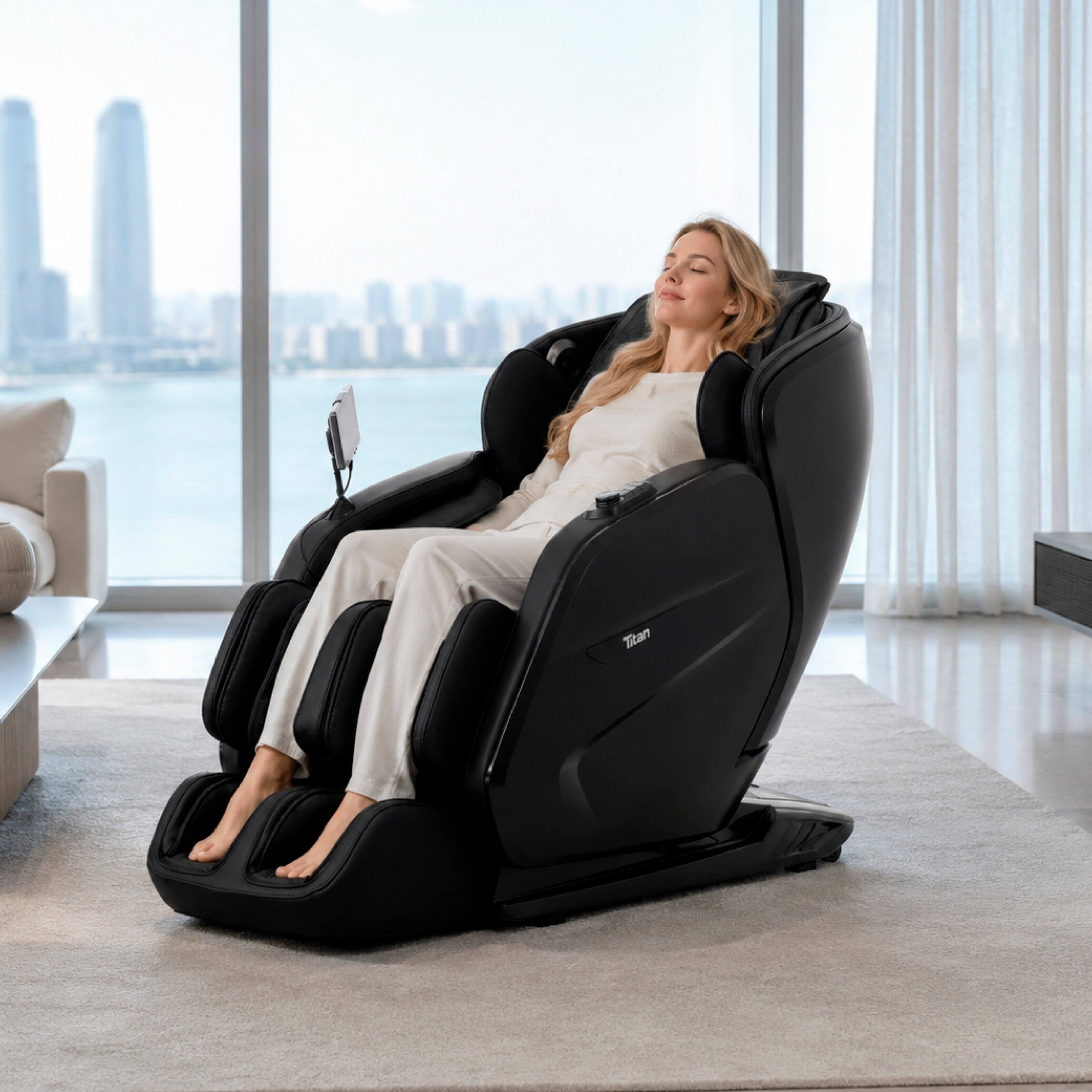 Alt View 8. Titan - Pro 3D Liberty Zero Gravity Massage Chair - Black - Black.