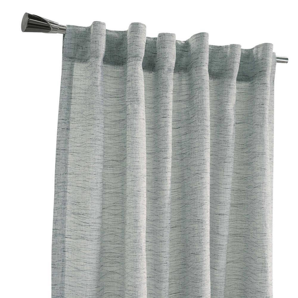 Left. Commonwealth Home Fashions - Commonwealth Danbury Dual Header Curtain Panel - 52x95" Blue - Blue.