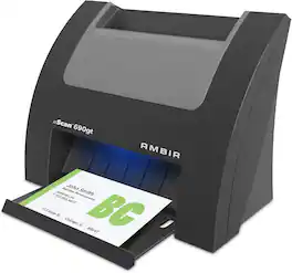 Ambir Technology Inc - Ambir nScan 690gt-BCS High-Speed Vertical Card Scanner with AmbirScan Business Card for Windows PC - Black