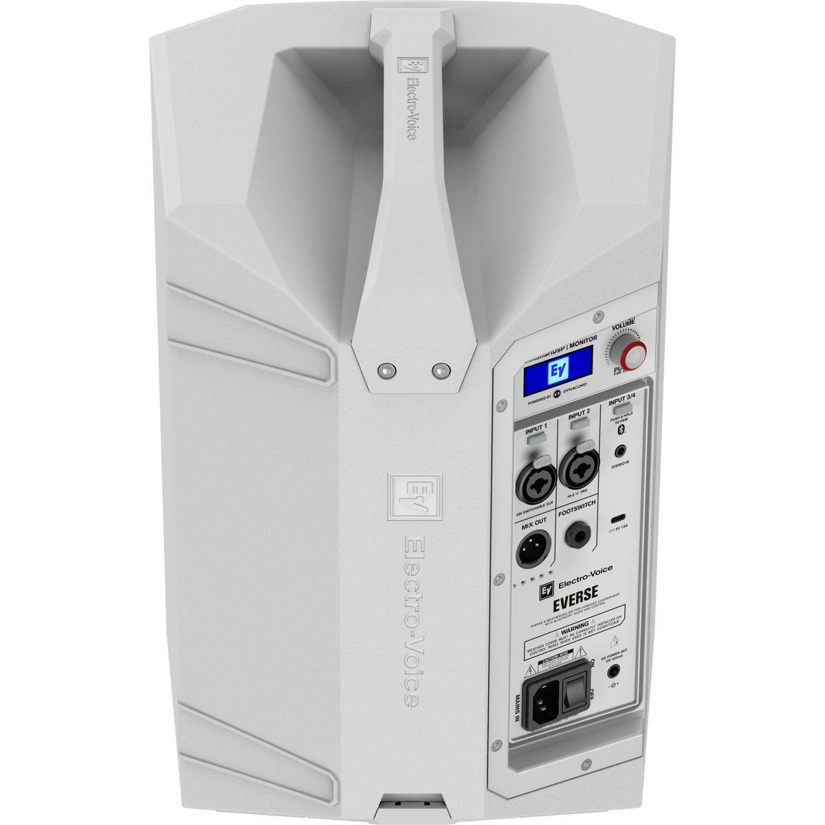 Electro-Voice  
Electro-Voice  
VOLUME WOP! MONITOR EV INPUT 34 INPUT 2 INPUT 1 0 OUT FOOTSWITCH MIX Ey Electro-Voice EVERSE WARNING MAINS 945