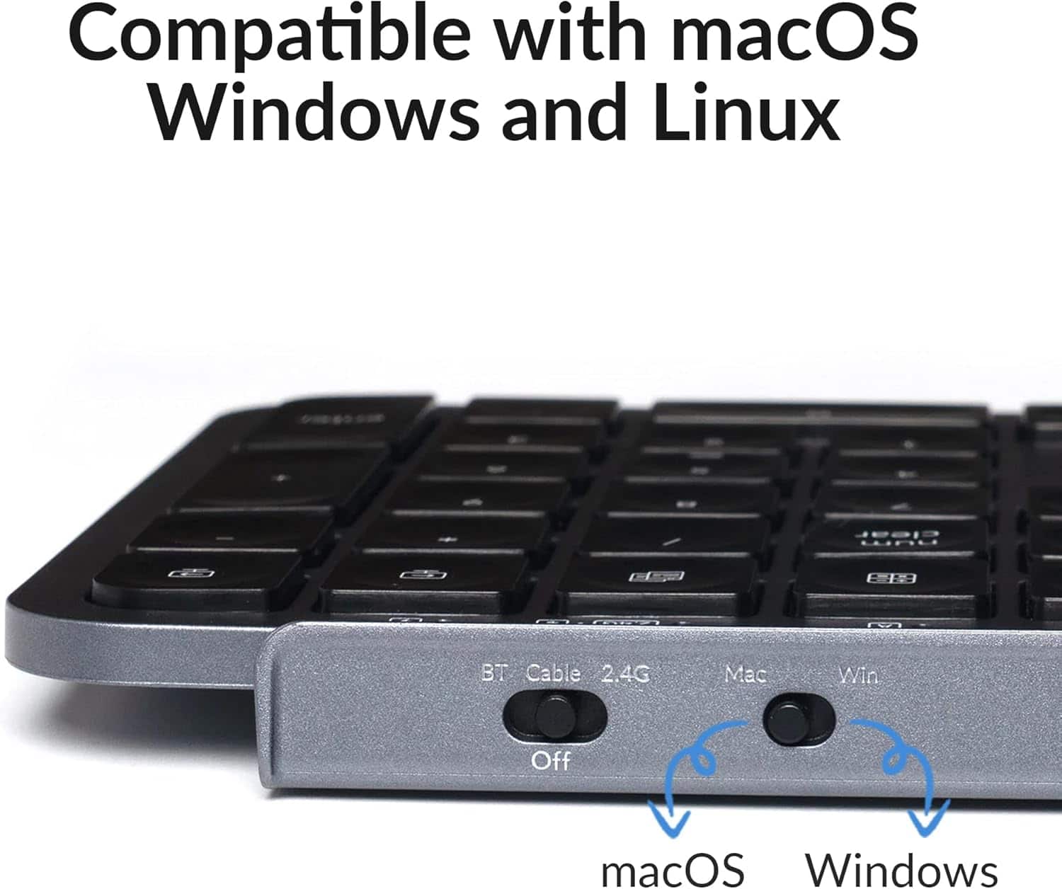 Compatible with macOS, Windows, and Linux - clear LnL E BT Cable 2.4G Mac Win Off macOS, Windows