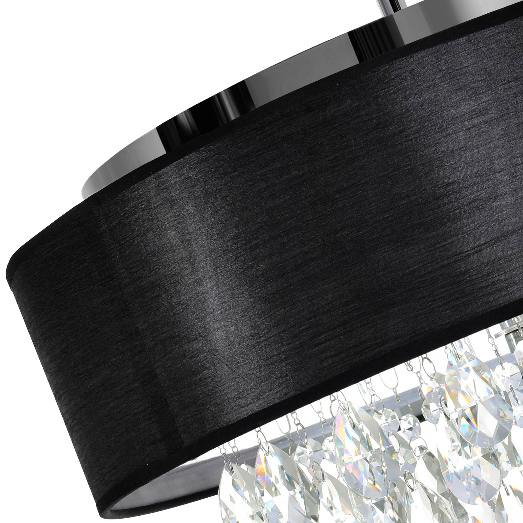 Back. CWI Lighting - Dash 4 Light Drum Shade Chandelier With Chrome Finish - Chrome.