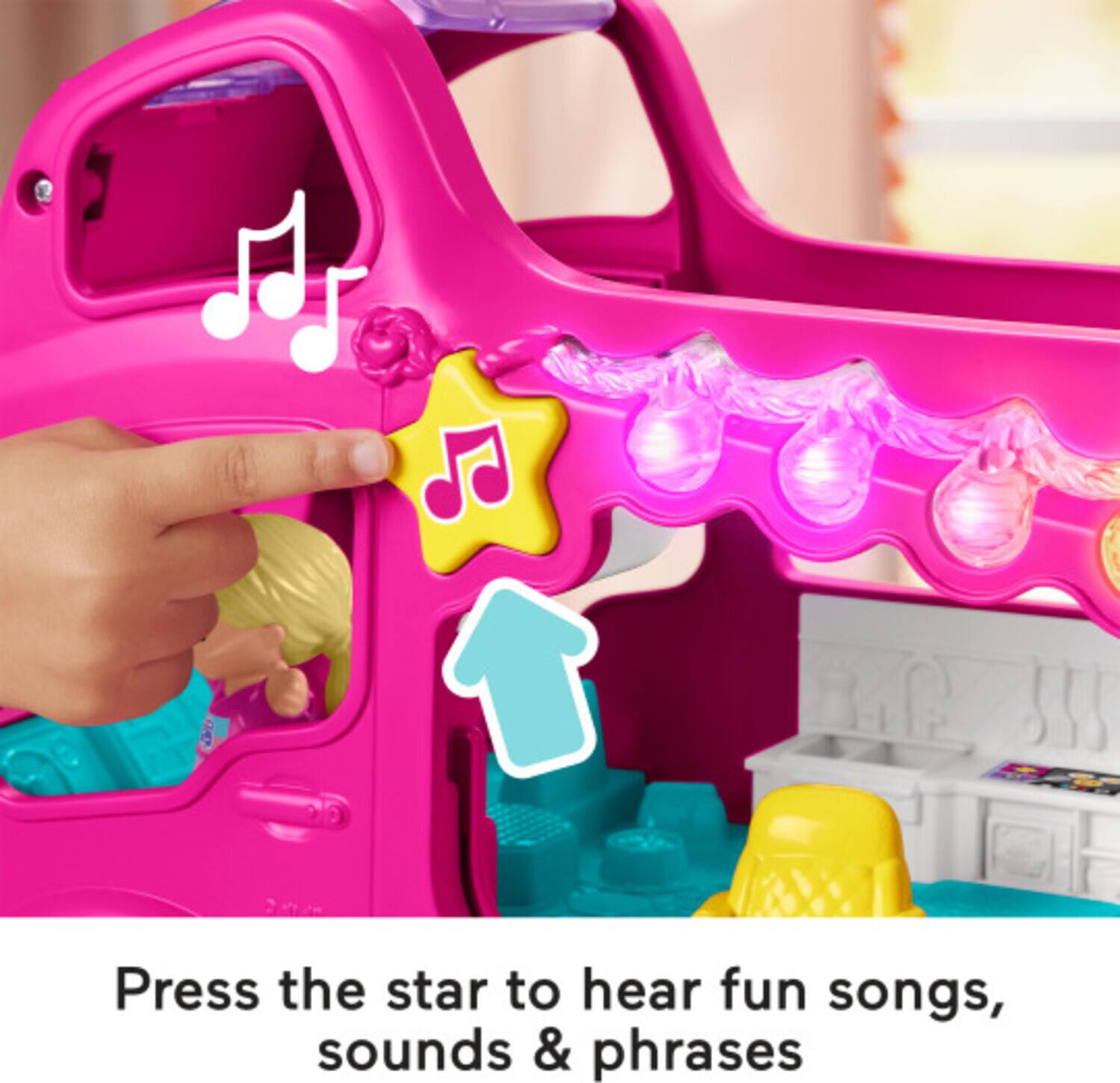Press the star to hear fun songs, sounds & phrases