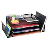 Mind Reader - 4 Trays and 2 Side File Holders - Black