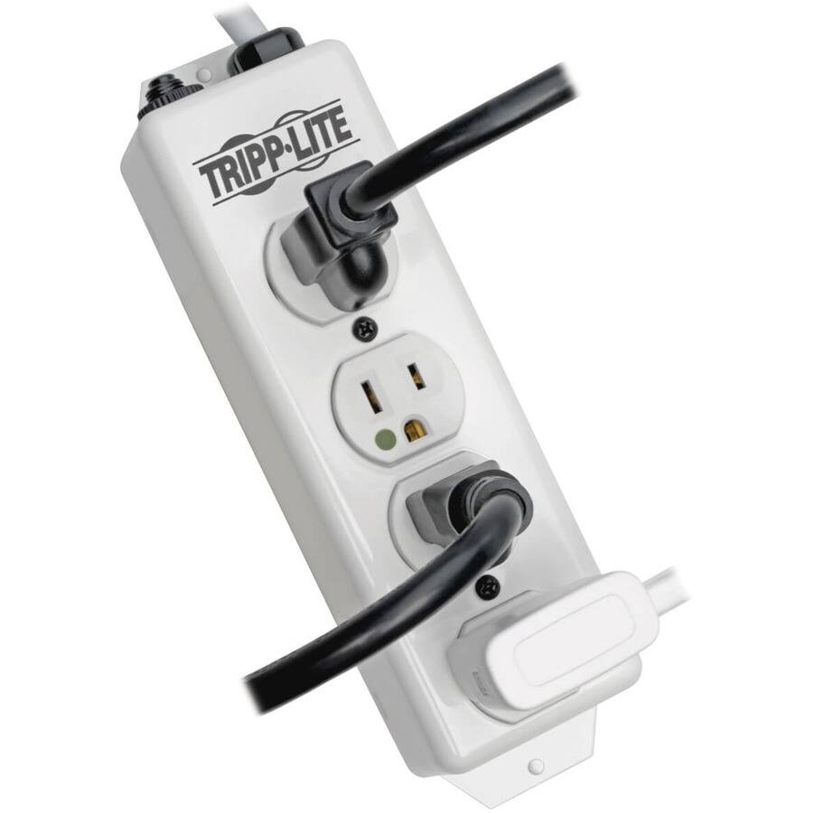 Alt View 4. Tripp Lite - Eaton Tripp Lite Series Safe-IT Medical-Grade Power Strip, UL 1363, 4 Hospital-Grade Outlets, Antimicrobial, 15 ft. - White.