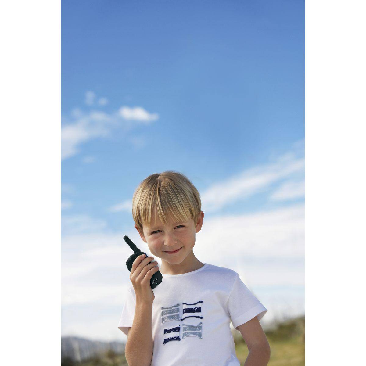 Alt View 3. Lexibook - Rechargeable walkie-talkies with 5km range. earphones and flashlight - Blue.