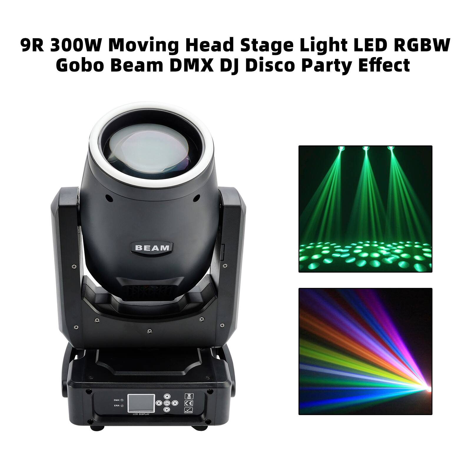 9R 300W Moving Head Stage Light LED RGBW Gobo Beam DMX DJ Disco Party Effect