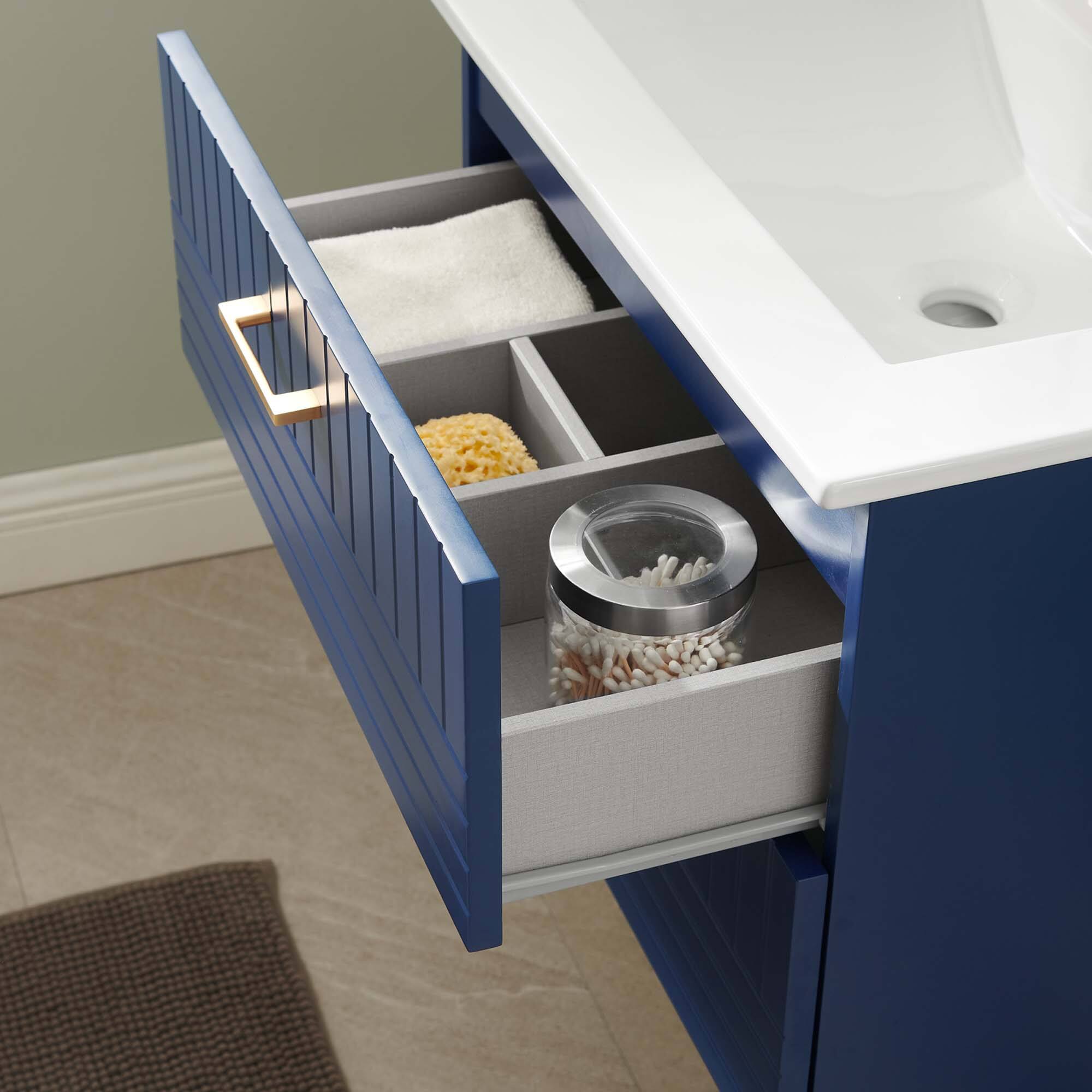 Daybreak Wall Mount Bathroom Vanity Basin Included by Modway Blue White ...