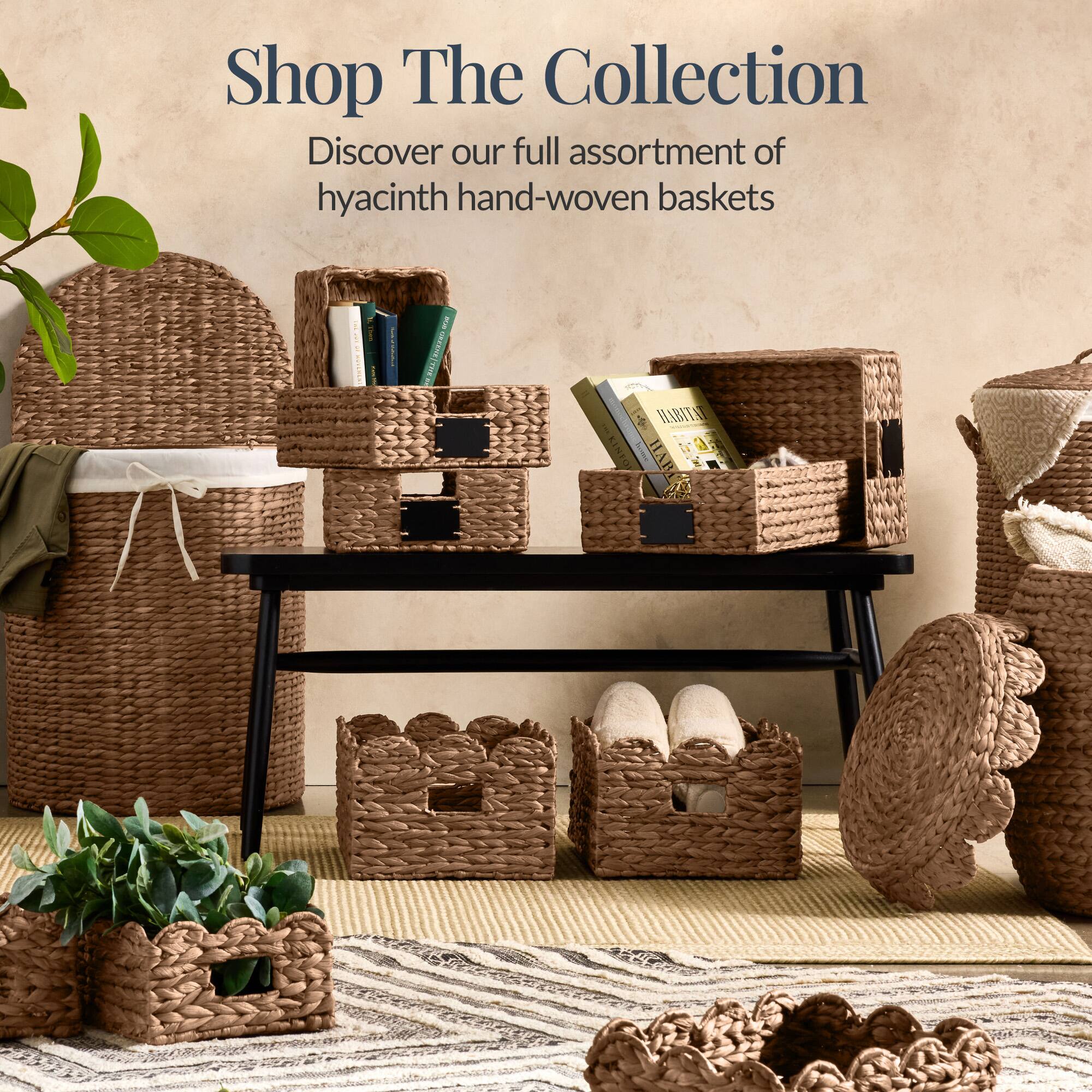 Shop The Collection  
Discover our full assortment of hyacinth hand-woven baskets