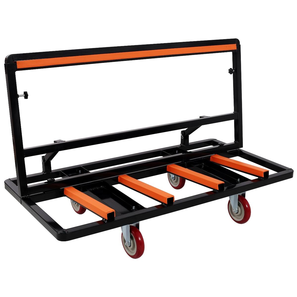 Angle. Ropilly - Ropilly Folding Drywall Cart, 2200 lb Utility Dolly with Swivel Casters, Steel Panel Moving Cart - Black.