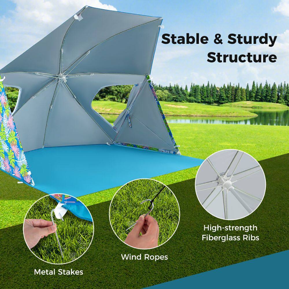 Stable & Sturdy Structure  
High-strength Fiberglass Ribs  
Metal Stakes  
Wind Ropes