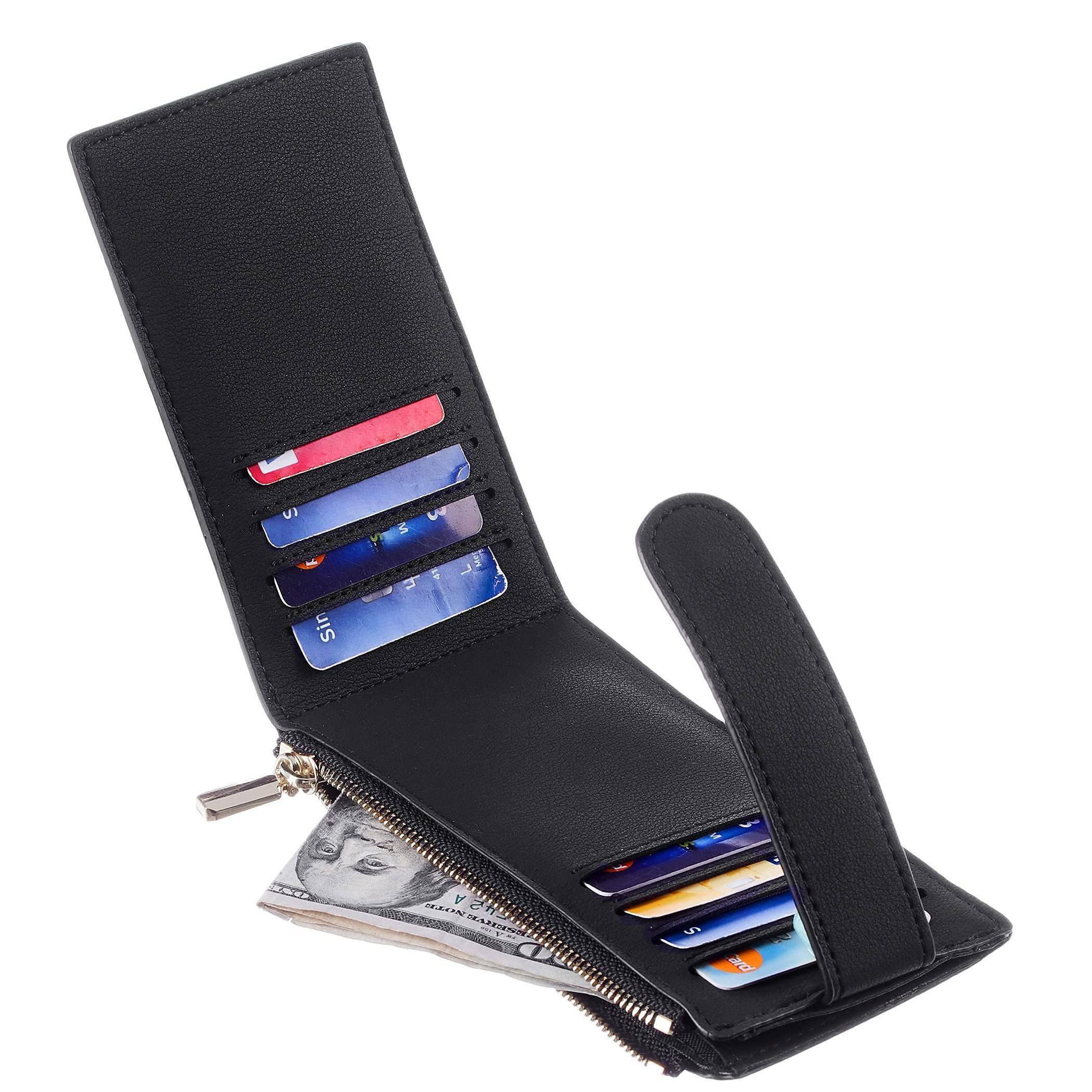 Alt View 5. Jadie Link - Womens Wallet Slim Rfid Blocking Bifold Multi Card Case Zipper Pocket black Smooth Refined Material Crafted high-quality - Deep Brown.