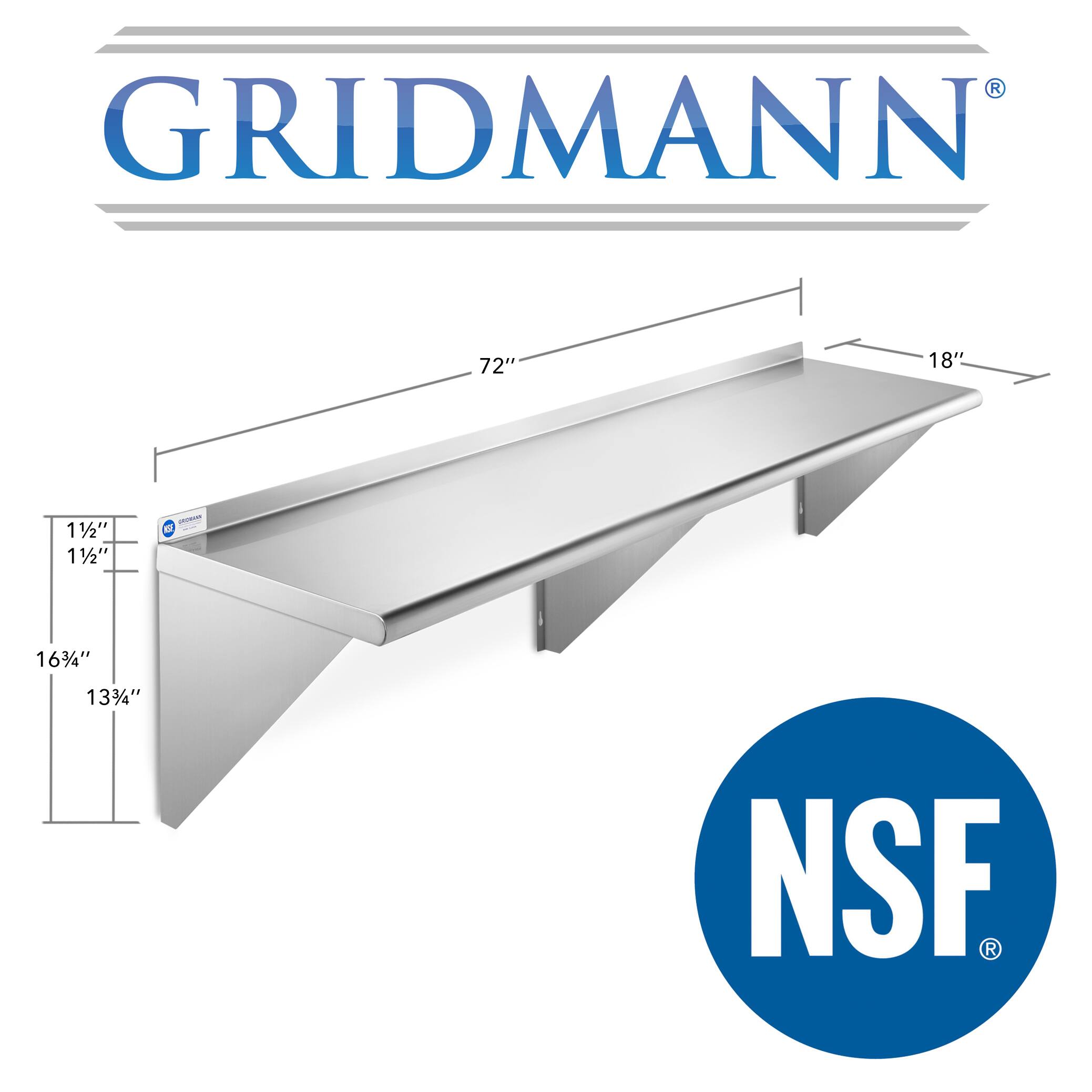 GRIDMANN  
72" 18" 1½" 1½"  
E 16¾" 13¼" NSF R
