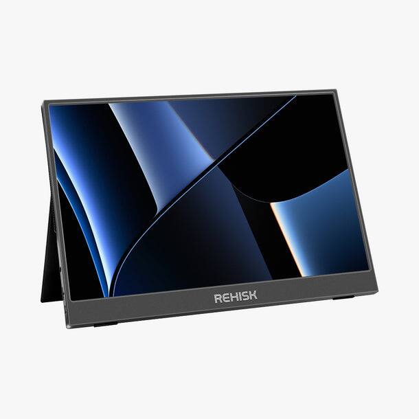 Angle. ReHisk - ReHisk RE-15.6SC - Portable Monitor With Smart Cover - Black.
