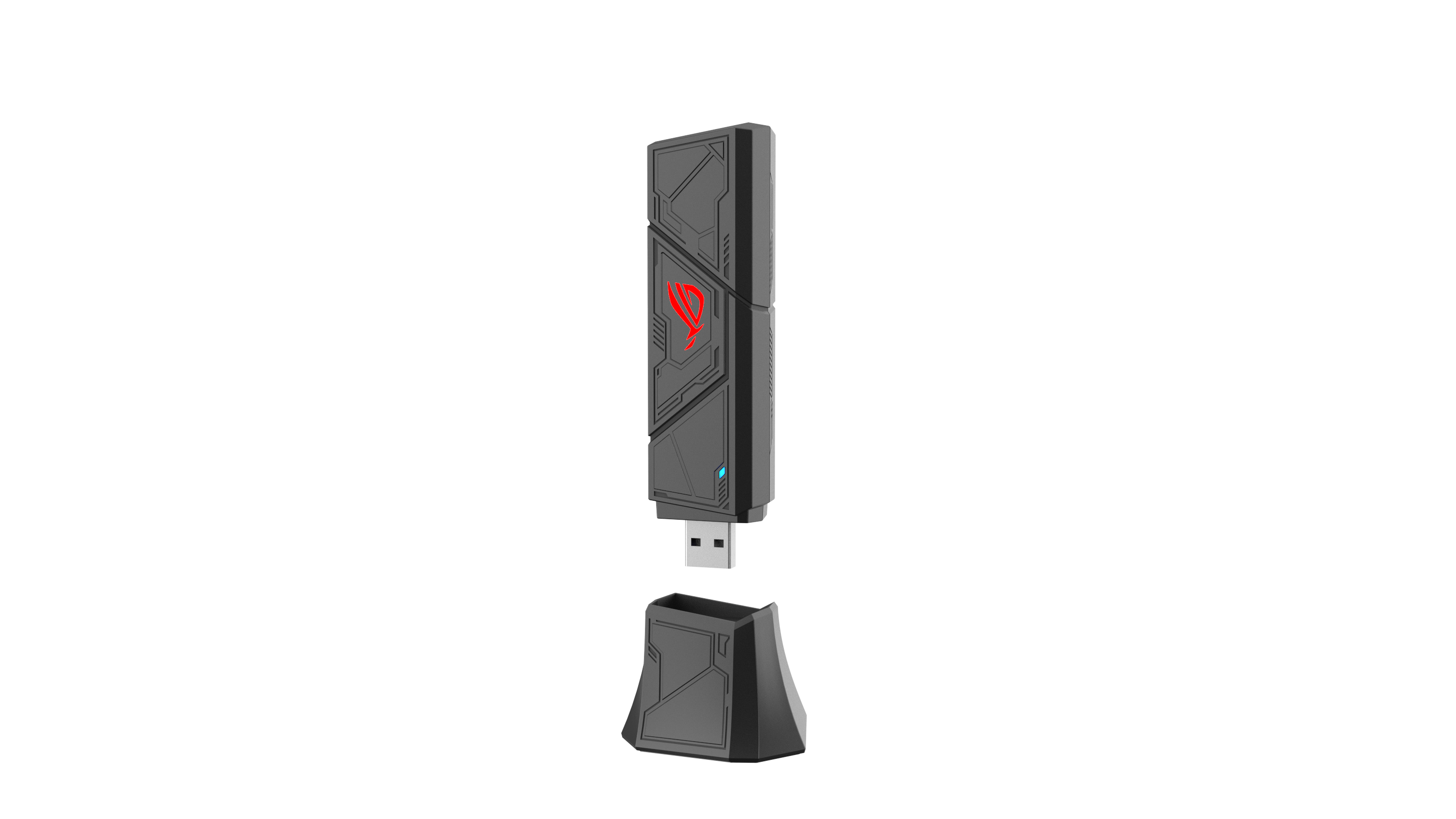 Alt View 4. ASUS - ROG USB-BE92 BE6500 Tri-Band Wi-Fi 7 USB Network Adapter - Black.