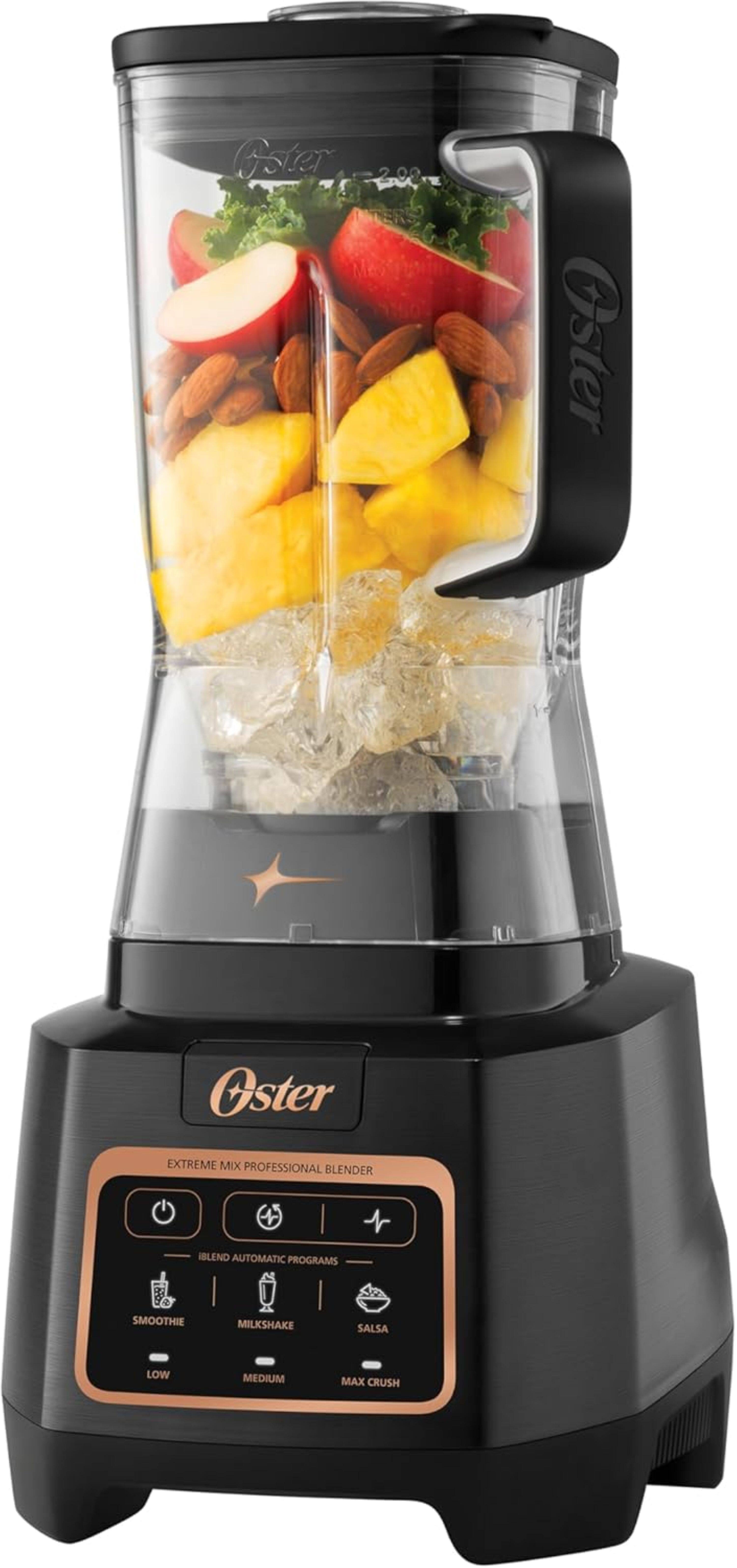 Oster - Extreme Mix 64 Oz 1500 Watt High Speed Blender with 10-Point Blade and Auto Programs, 3 Speed Setting with 2 Blades - Black