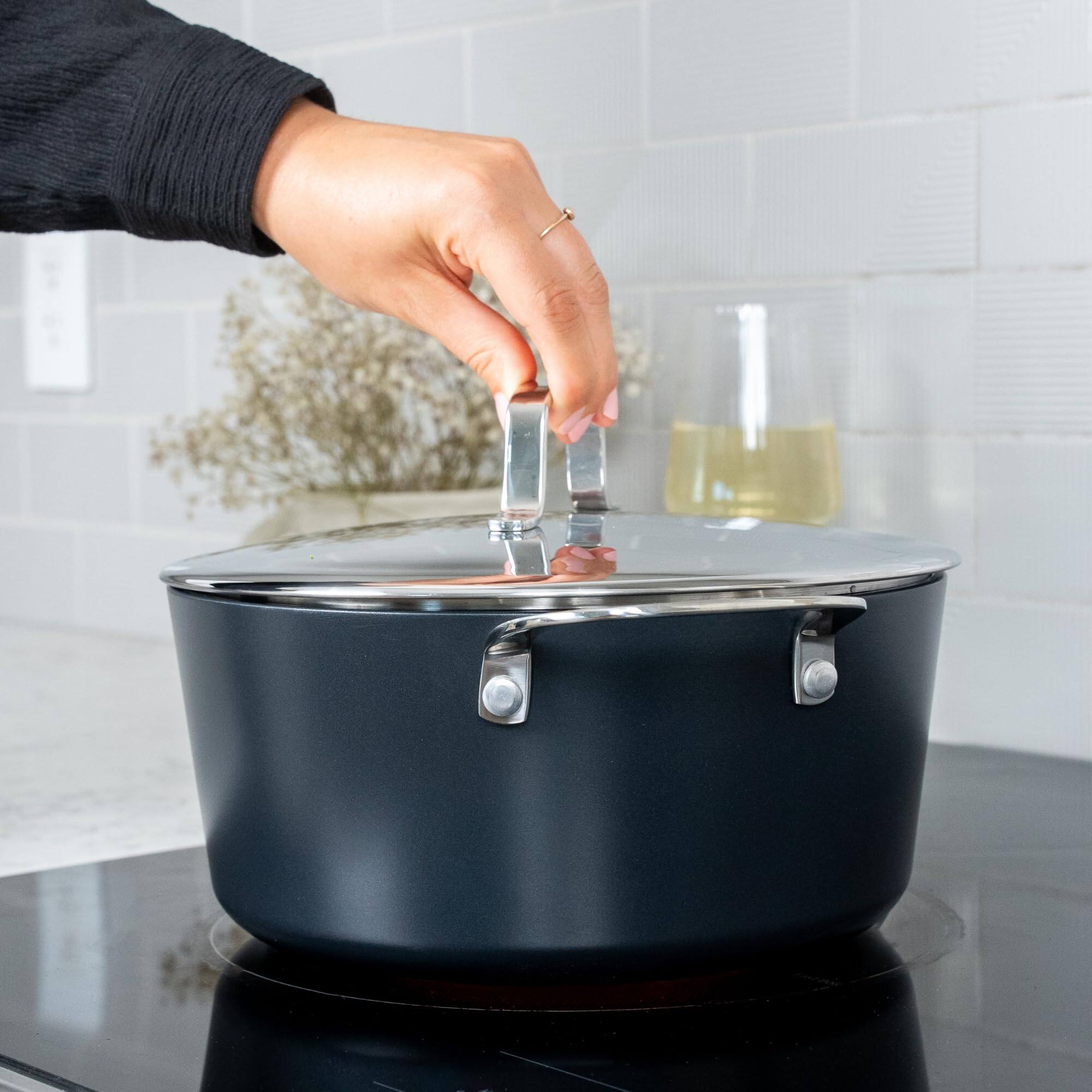 Alt View 5. Alva - Alva Maestro Cookware Set 9-Piece Set - Nonstick Ceramic Pans and Pots - Black.