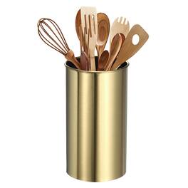 Unique Bargains - Kitchen Utensil Holder, 3.1x6.3" Stainless Steel Cutlery Organizer for Fork Straw Knives Spoon Chopstick - Gold