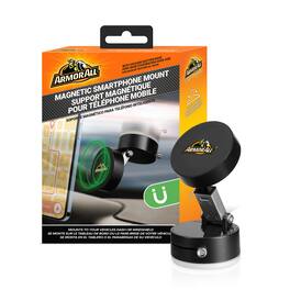 Armor All - Magnetic Phone Mount for Car, Dashboard & Windshield Phone Holder with Vacuum Suction Cup for MagSafe Phones - Black
