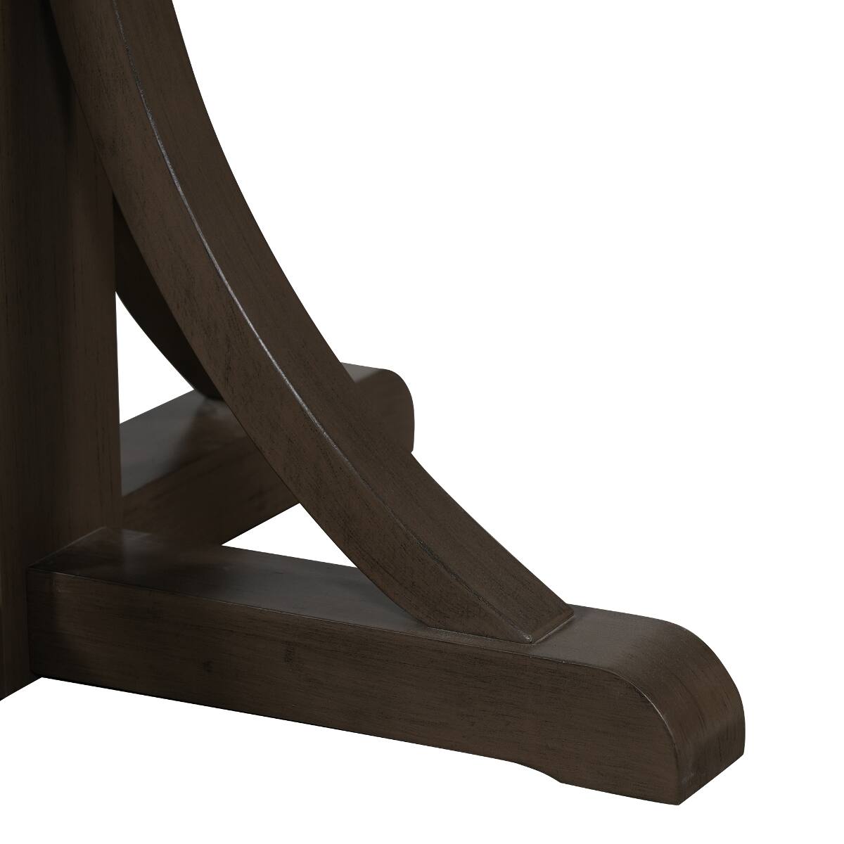 Alt View 3. Loheer - Loheer 60 Inch Dining Table for 6, Rustic Farmhouse Espresso Table with Curved Trestle Base - Espresso.