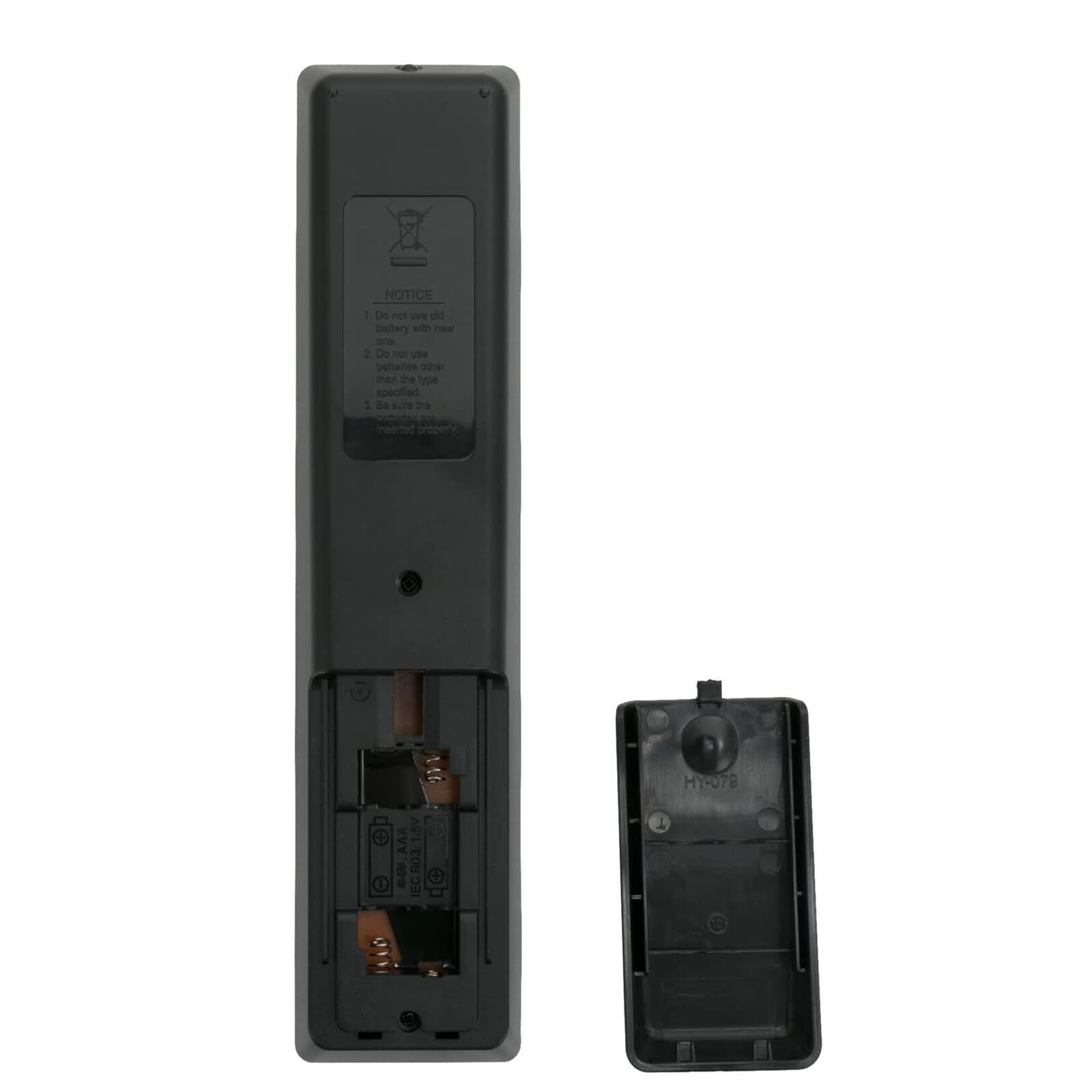 NOTICE

1. Do not use old battery with new battery.
2. Do not use batteries other than the type specified.
3. Be sure to insert the batteries properly.

H1-078

1.5V

RO3

ECR