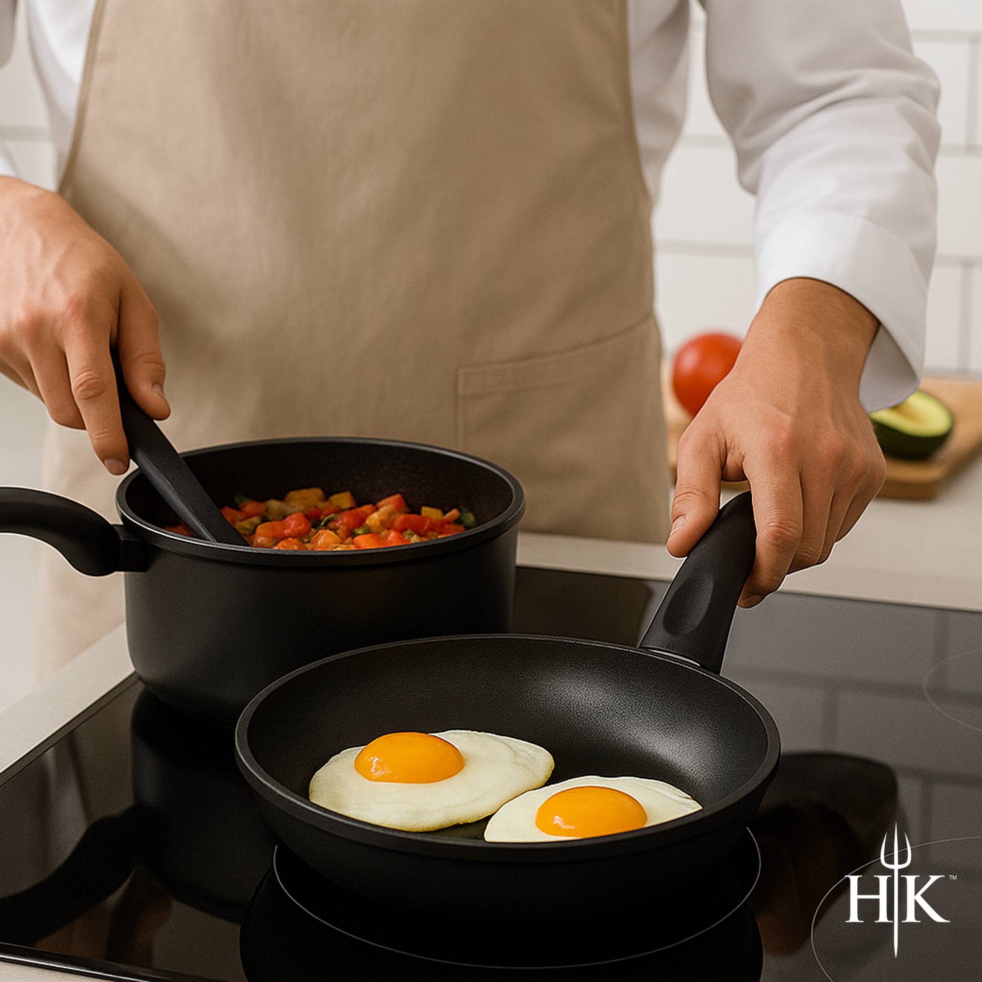 Alt View 3. Hell's Kitchen - Hell’s Kitchen 1.5-Quart Saucepan and 10-Inch Skillet Set - Black - Black.