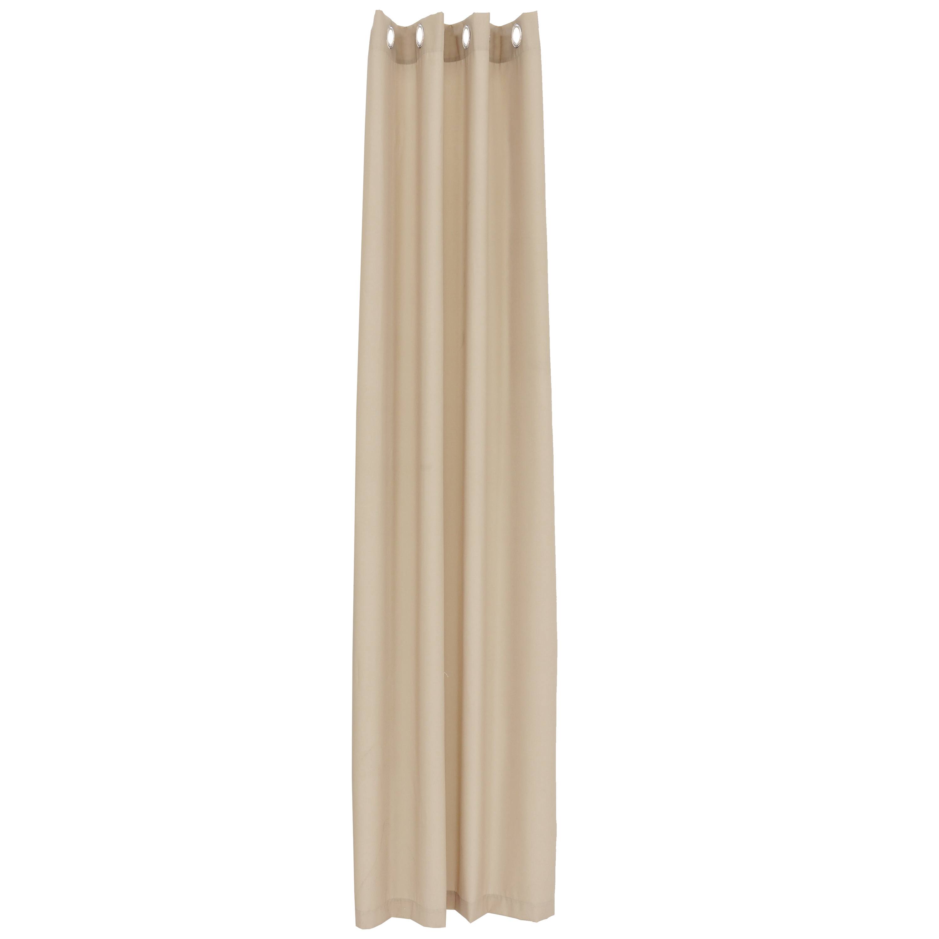 Sunnydaze - Modern Outdoor Curtain Panel - 52 in x 96 in - Beige