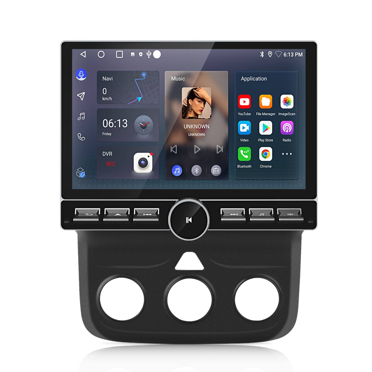 Junsun - For Dodge Ram 1500 2500 3500 2013-2018 2+64GB Android 14 Carplay 10.6"Car Stereo Radio GPS Navi WIFI RDS SWC BT FM - Black