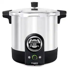 Presto - 23 Quart Digital Pressure and Water Boiling Canner, LED Digital Display - Black/Silver