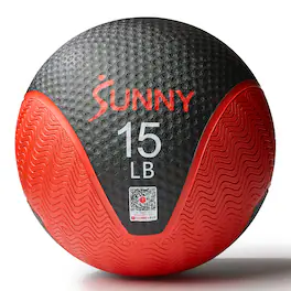Sunny Health & Fitness - Medicine Ball 15LBS - Grey black