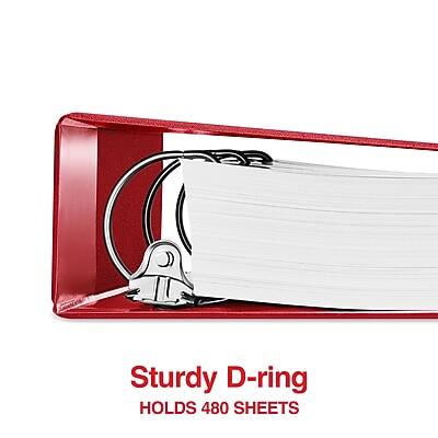 Sturdy D-ring  
HOLDS 480 SHEETS