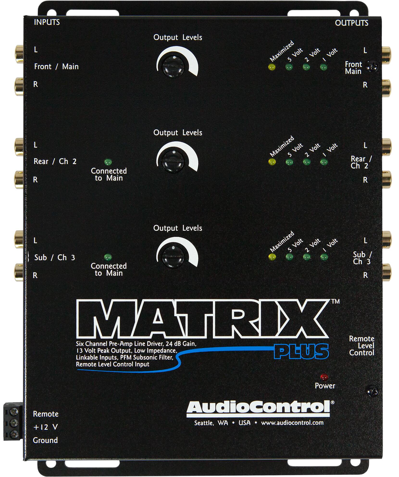 Front. AudioControl - 6-Channel Line Driver - Black.