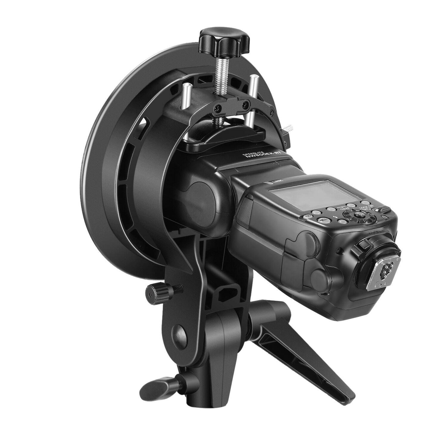 Front. Neewer - S-Type Bracket with Bowens Mount for Square Flashes, Large Handle.