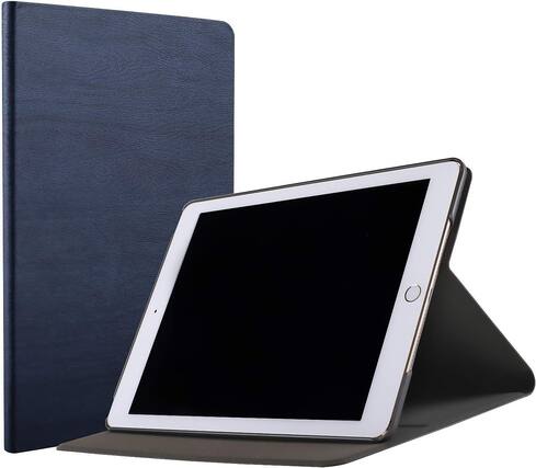 Front. DuraSafe Cases - iPad Air 5th/4th Gen 10.9" 2022/2020 Wood-Grain Texture Smart Folio with Auto Sleep/Wake A2316 A2324 A2325 A2072 A2588 - Navy Blue.
