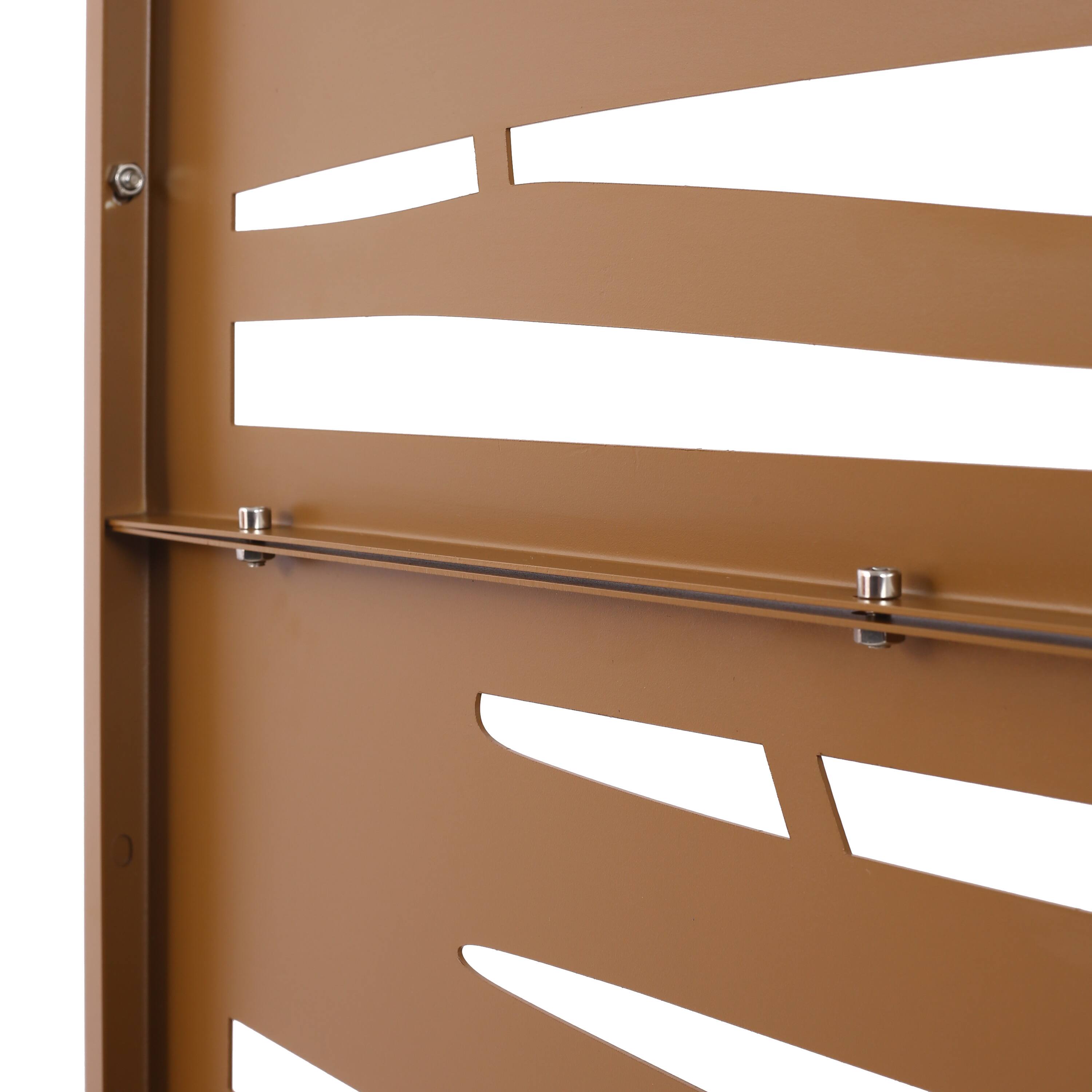 Alt View 3. COWLOWN - Outdoor and Indoor Metal Privacy Screen 76in H x 48in W Freestanding Decorative Fence Panel White - White.