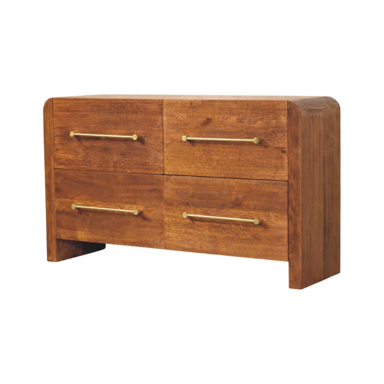 Left. Artisan Furniture - Artisan Furniture Solid Wood Oakline Four Drawer Chest, Brown - Brown.
