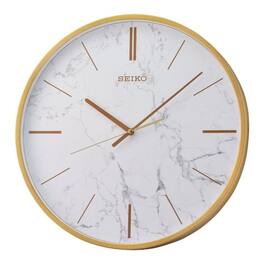 Seiko - 16" Carrara Wall Clock, Gold & White - Gold Tone Metalic