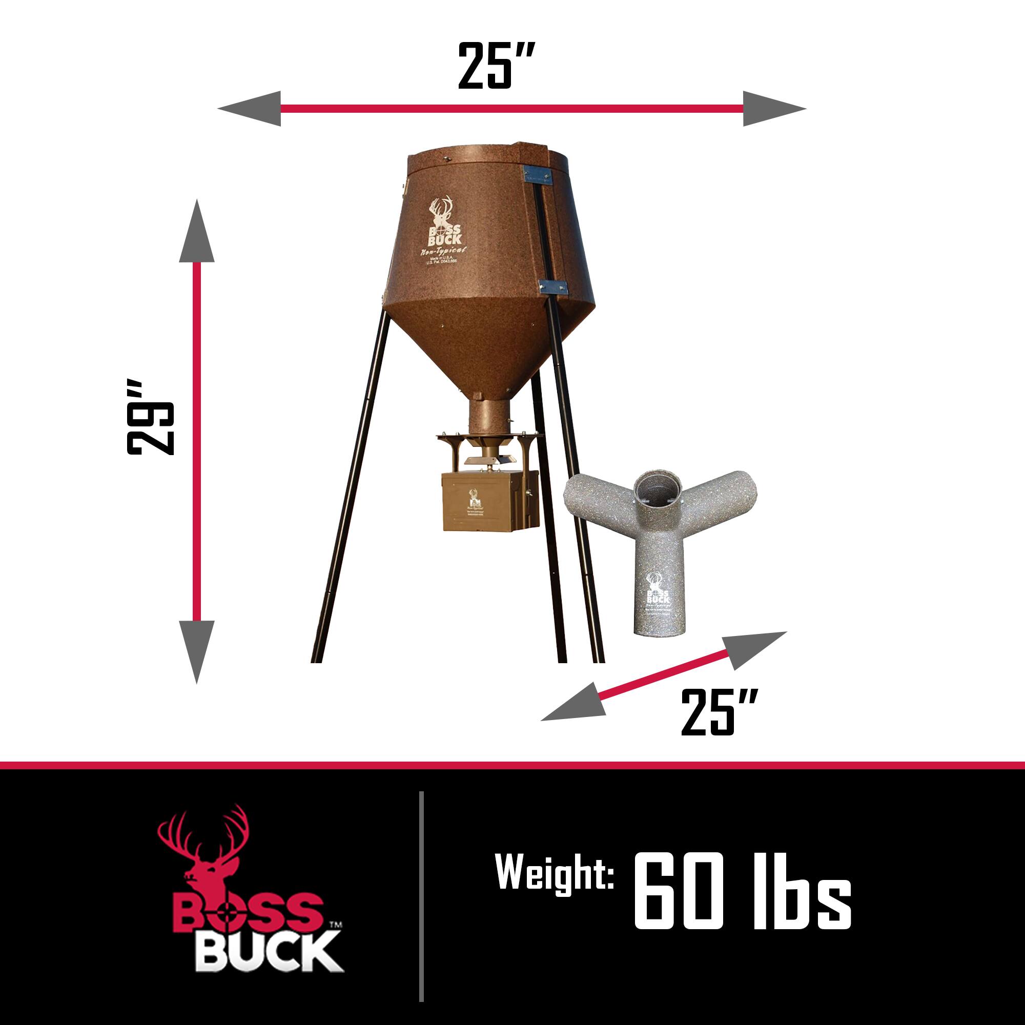 25" BUCK Twlgpired  
29" Fock  
25" B BOSS 1 BUCK  
Weight: 60 lbs