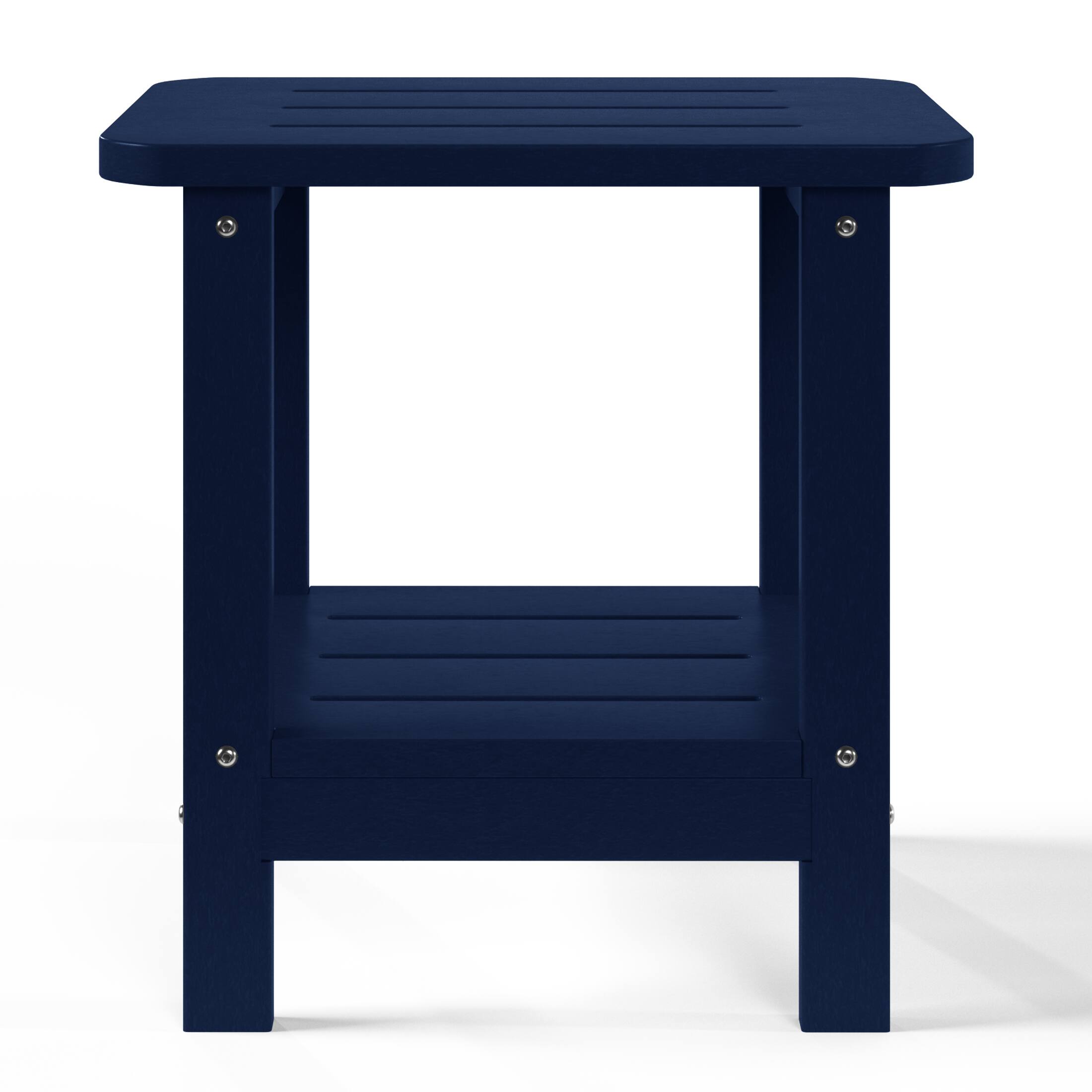 Back. WestinTrends - WestinTrends Aruba 2-Tier Outdoor HDPE Modern Adirondack Square Patio Side Table - Navy Blue.