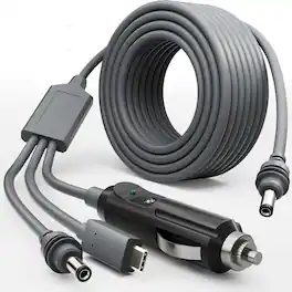 Skanty Furniture - 3 in 1 Cable for Starlink Mini,5 meters DC to DC,USB C male connector&car charger cable,Waterproof Extension Power Cable - Gray