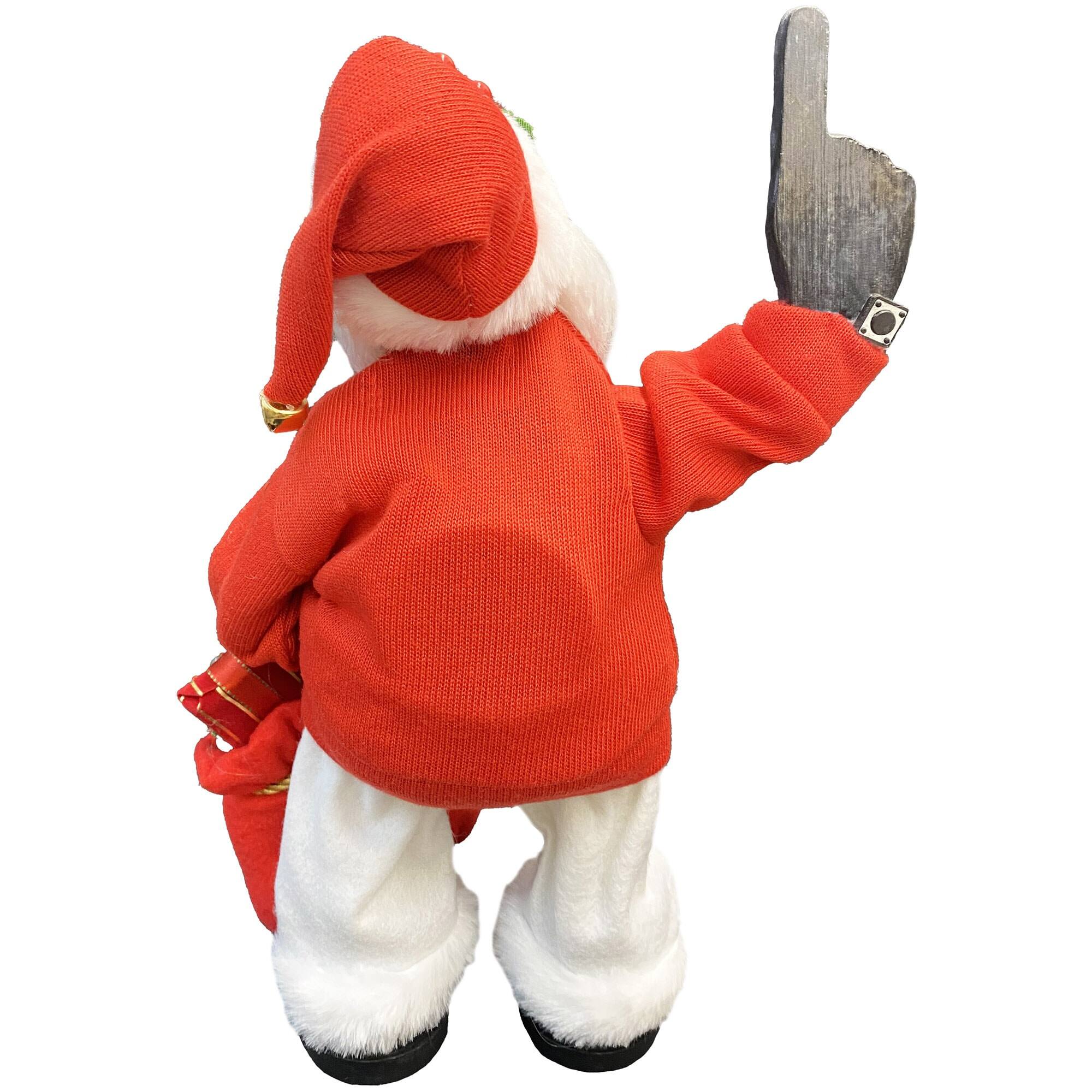 Alt View 1. Santa's Workshop - NC State Wolfpack 12" Animated Musical Santa - Red.