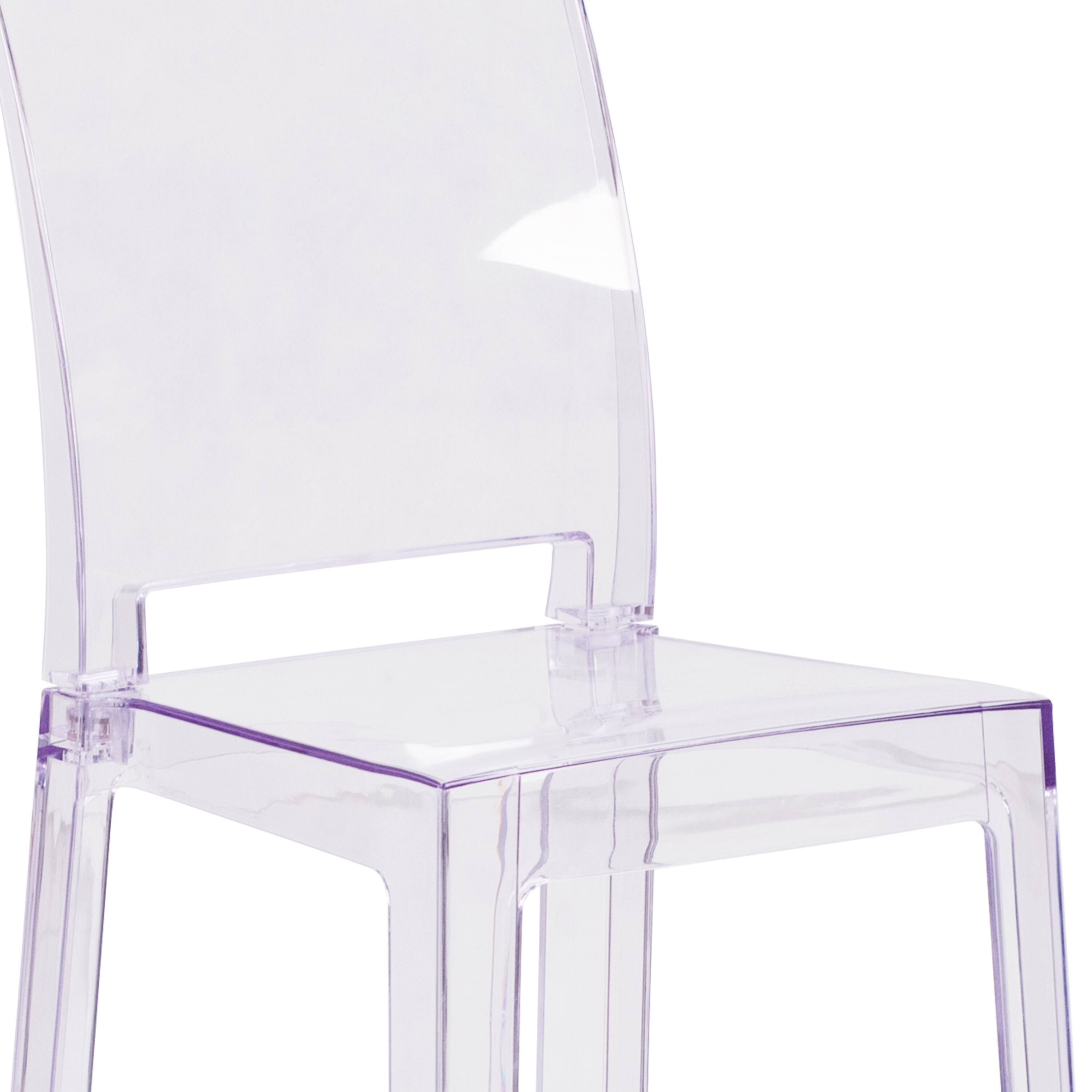 Alt View 9. Emma + Oliver - Ghost Barstool in Transparent Crystal with Square Back - Transparent Crystal.